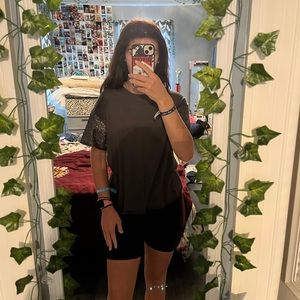 Small American Eagle Dark Gray Sequin Shirt